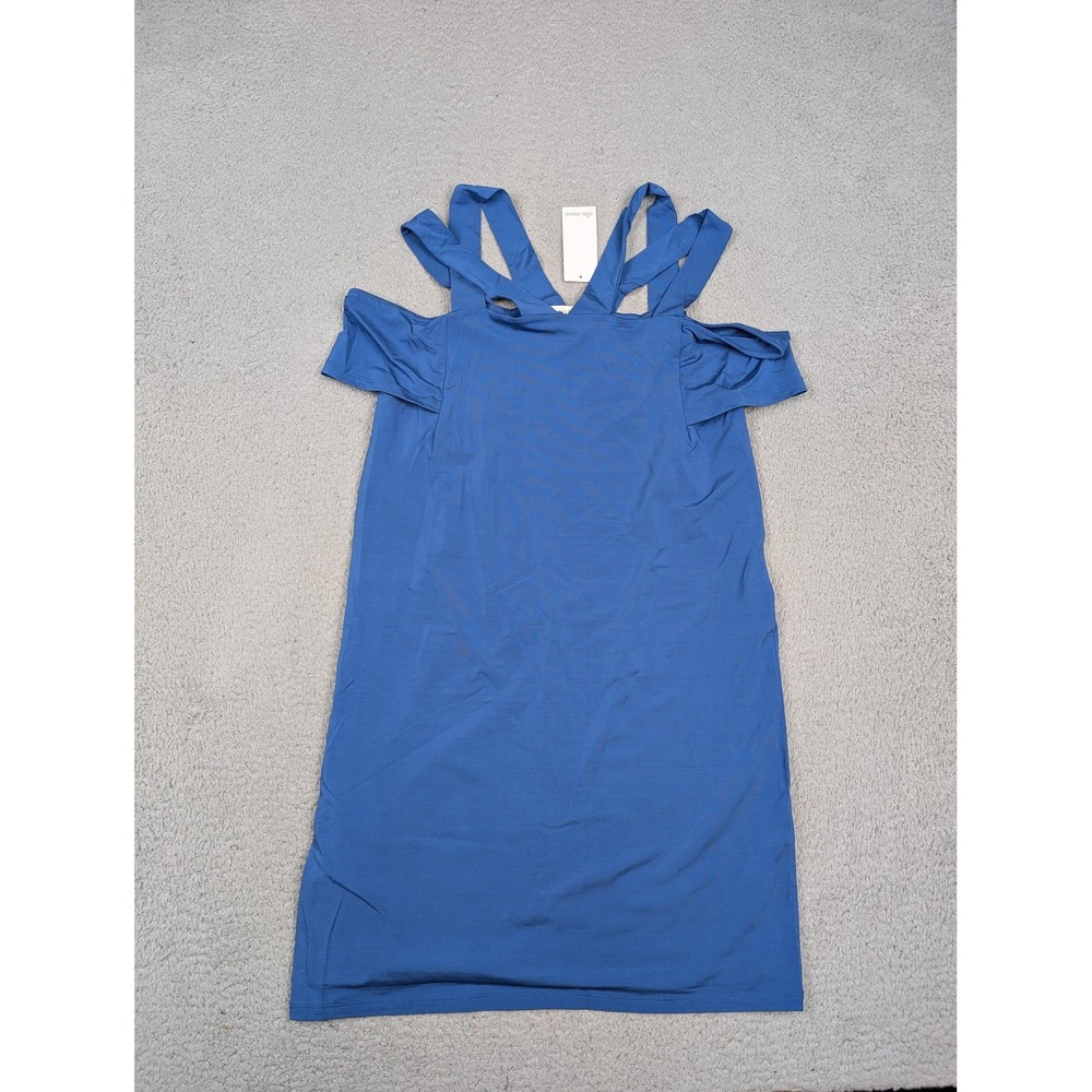 Ella Moss Dress Womens Small Blue Cold Shoulder Strappy Rayon Blend ED17470